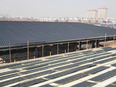 屋顶平改坡彩石瓦在江苏南通项目应用